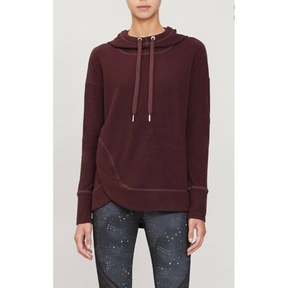 Sweaty Betty Escape Luxe Hoody in Purple/Maroon.  Soft athletic athleisure - Picture 1 of 11